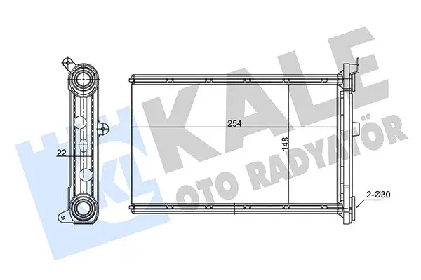KALE BMW Радиатор отопления 1 E81/87,3 E90,X1 E84,X3 F25,X4 F26 Kale oto radyator 346755 (фото 1)