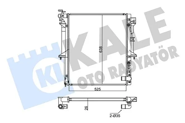 Радіатор охолодження двигуна (паяний) Mitsubishi L200 (06-) АКПП 2.5DID KALE OTO RADYATOR Kale oto radyator 347965 (фото 1)