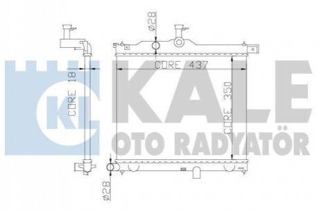 KALE HYUNDAI Радиатор охлаждения i10 1.1/1.1CRDi 08- Kale oto radyator 358300 (фото 1)