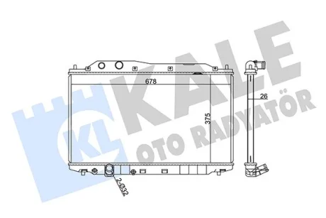 Радіатор охолодження двигуна (паяний) Honda Civic VIII (06-) 1.6i, 1.8i (ver. Denso) KALE OTO RADYATOR Kale oto radyator 357200