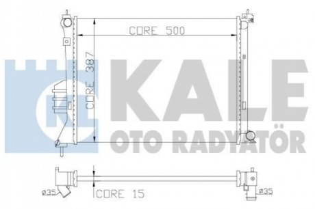 KALE HYUNDAI Радиатор охлаждения i20 1.2/1.6 08- Kale oto radyator 358600