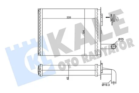 KALE FIAT Радиатор отопления Albea,Palio,Strada Kale oto radyator 346345