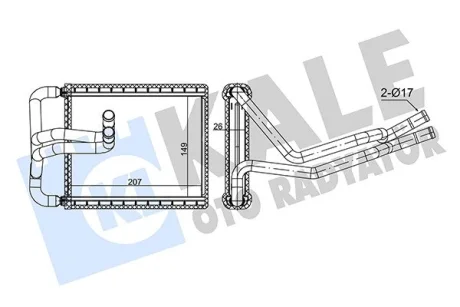 Радіатор обігрівача салону для OE 97138-2E150 (217x154x26) Tucson/Sportage (06-) ver. Halla KALE OTO RADYATOR Kale oto radyator 355175