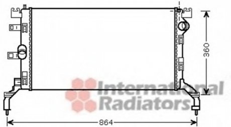 Радіатор охолодження RENAULT LAGUNA 10/07>15 (вир-во) Van Wezel 43002415