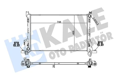 Радіатор охолодження двигуна (паяний) Renault Trafic III/Opel Vivaro (15-)/Nissan NV300 (17-) 1.6 dCi KALE OTO RADYATOR Kale oto radyator 355630