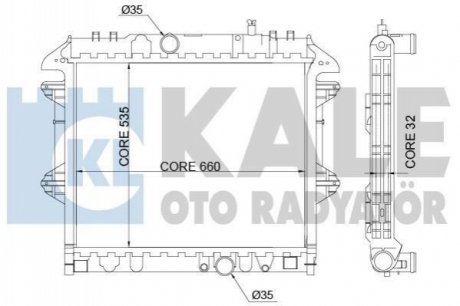 KALE TOYOTA Радиатор охлаждения с АКПП Hilux VII 2.5.3.0 D-4D 05- Kale oto radyator 342335