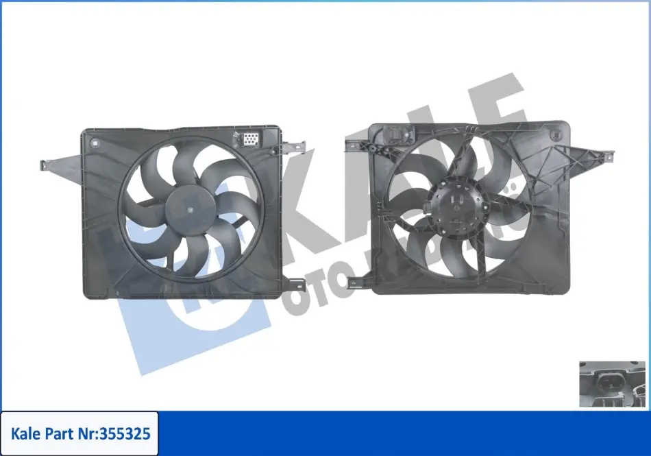 Вентилятор охолодження радіатора (з дифузором) Nissan Qashqai, Qashqai +2 (07-) 1.5 dCi, 2.0i KALE OTO RADYATOR Kale oto radyator 355325 (фото 1)