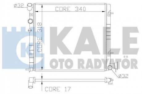 KALE HYUNDAI Радиатор охлаждения Accent II 1.3/1.5 00- Kale oto radyator 372500
