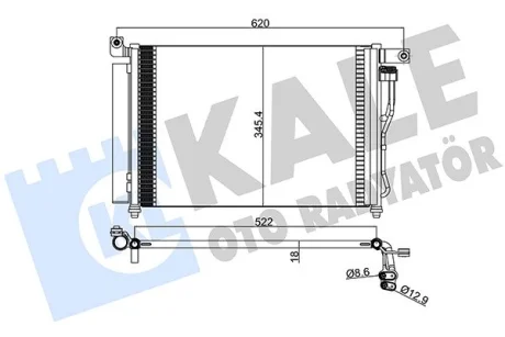 KALE HYUNDAI Радиатор кондиционера Accent III 05- Kale oto radyator 391400