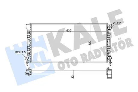 KALE VW Радиатор охлаждения Passat 1.8/2.0 88- Kale oto radyator 348285