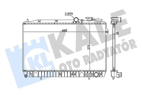 KALE HYUNDAI Радиатор охлаждения Lantra I Kale oto radyator 349250 (фото 1)