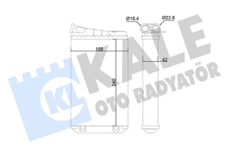 Радіатор обігрівача салону Opel Omega B (94-) KALE OTO RADYATOR Kale oto radyator 346820