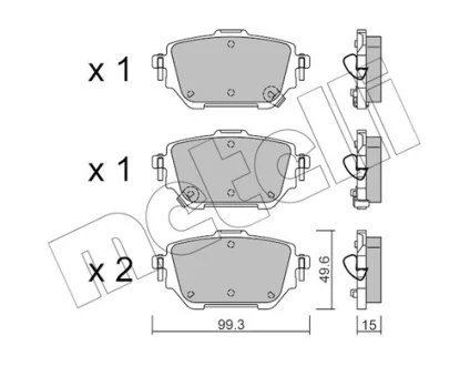 Комплект гальмівних колодок Metelli 22-1236-0