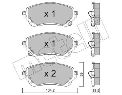 Комплект гальмівних колодок Metelli 22-1234-0