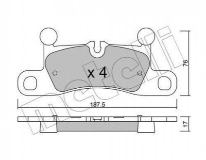 Комплект гальмівних колодок Metelli 22-0958-0