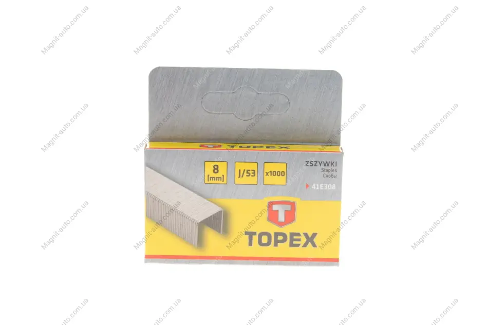 Скоби 8 мм, 1000 шт.*1 уп., тип J (TOPEX) Topex 41E308 (фото 1)