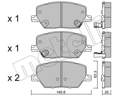 Комплект гальмівних колодок Metelli 22-1001-0