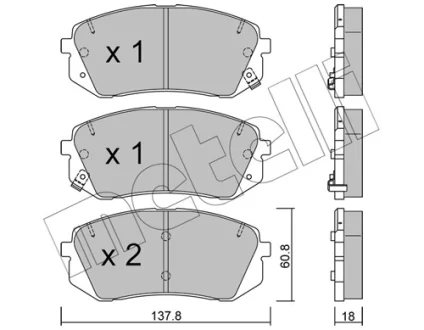Комплект гальмівних колодок Metelli 22-0783-1
