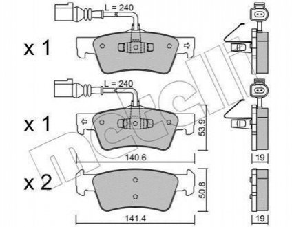 Комплект гальмівних колодок Metelli 22-0661-0