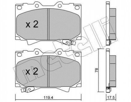 Комплект гальмівних колодок Metelli 22-0452-0