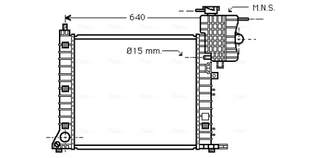 Радіатор охолодження MERCEDES VITO I W638 (96-) (вир-во AVA) AVA COOLING MSA2264