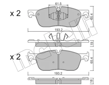 Комплект гальмівних колодок Metelli 22-1123-0