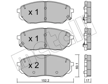 Комплект гальмівних колодок Metelli 22-1096-0