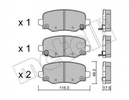 Комплект гальмівних колодок Metelli 22-1002-1 (фото 1)