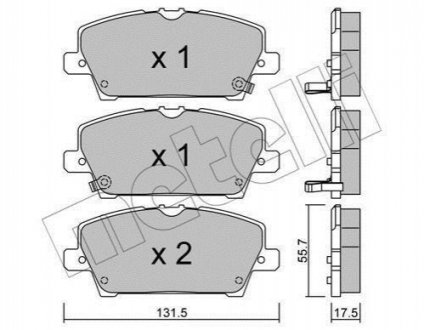 Комплект гальмівних колодок Metelli 22-0728-0