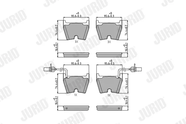 JURID AUDI Тормозные колодки передние A6 C5 Avant 04-05, VW PHAETON 3.2 04-08, LAMBORGHINI GALLARDO SPYDER 5.0 05- Jurid 573195J (фото 1)