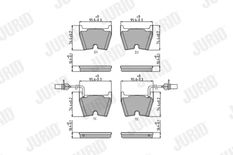 JURID AUDI Тормозные колодки передние A6 C5 Avant 04-05, VW PHAETON 3.2 04-08, LAMBORGHINI GALLARDO SPYDER 5.0 05- Jurid 573195J