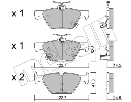 Комплект гальмівних колодок (дискових) Metelli 22-1087-0