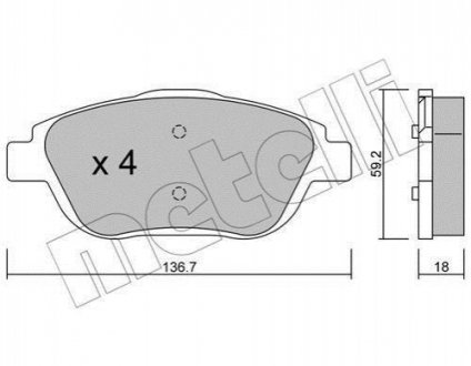 Комплект гальмівних колодок (дискових) Metelli 22-0852-0 (фото 1)
