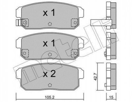 Комплект гальмівних колодок (дискових) Metelli 22-0733-0 (фото 1)