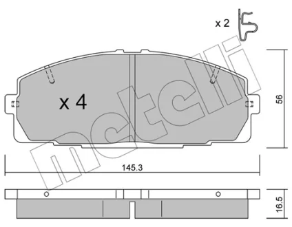 Комплект гальмівних колодок (дискових) Metelli 22-0434-0