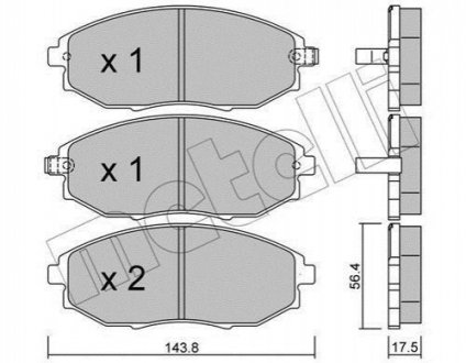 Комплект гальмівних колодок (дискових) Metelli 22-0845-0