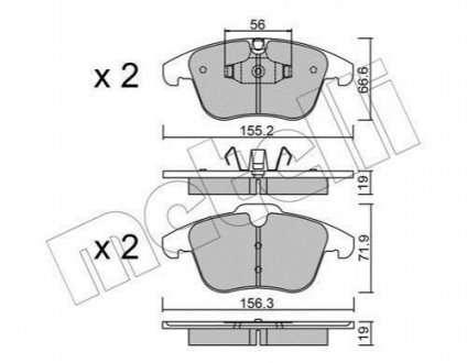 Комплект гальмівних колодок (дискових) Metelli 22-0675-4