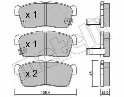 Комплект гальмівних колодок (дискових) Metelli 22-0415-0 (фото 1)