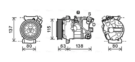 Компресор кондиціонера RENAULT MEGANE/ SCENIC (2009) (вир-во AVA) AVA COOLING RTAK491
