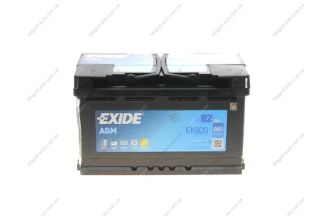 АКБ 6СТ-82 R+ (пт800) (необслуг) (315х175х192) AGM Exide (Start/Stop) EXIDE EK820