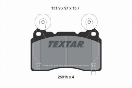 Комплект гальмівних колодок TEXTAR 2591501