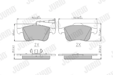 JURID FIAT Тормозн.колодки передн.Alfa Romeo 159 05- Jurid 573173J