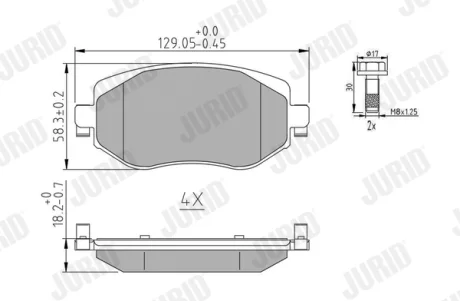 RENAULT Тормозные колодки передние MEGANE IV Jurid 573842J