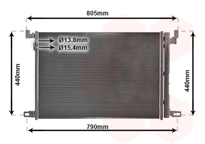 Радиатор кондиционера AUDI A 6 / S 6 (C8) (18-) 40 TDI/ Q7 15+ (произ-во) Van Wezel 58015705