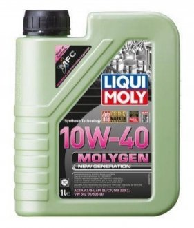 LM 1л Molygen New Generation 10W-40 НС-синтетическое моторное масло API CF/SL, ACEA: A3/B4, MB 229.3, VW 502 00/505 00 LIQUI MOLY 9955 (фото 1)