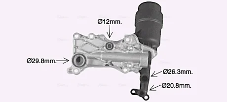 Радіатор масляний MERCEDES C-CLASS W 204 (07-) в сб. (вир-во AVA) AVA COOLING MS3741H