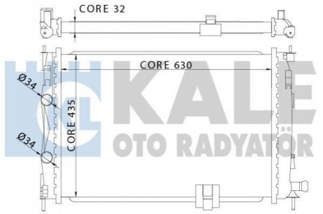 KALE NISSAN Радиатор охлаждения Qashqai 2.0dCi 07- Kale oto radyator 342060