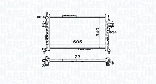 Радиатор OPEL CORSA C 1.3 CDTI-1.7 CDTI [] MAGNETI MARELLI 350213977000 (фото 1)