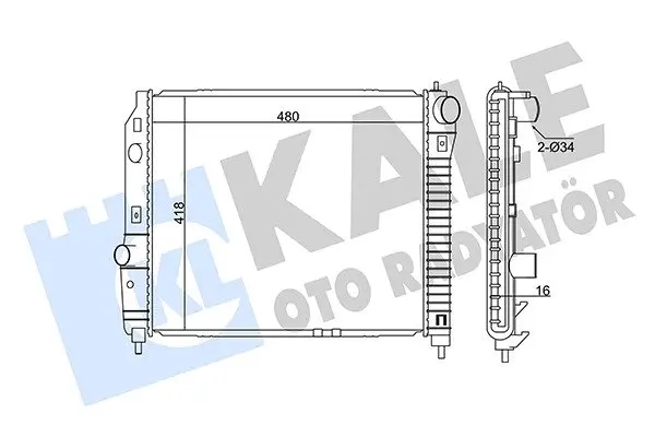KALE CHEVROLET Радиатор охлаждения Aveo 1.2/1.5 05-Daewoo Kale oto radyator 354800 (фото 1)