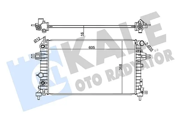 KALE OPEL Радиатор охлаждения Astra H,Zafira B 1.2/1.8 Kale oto radyator 364200 (фото 1)